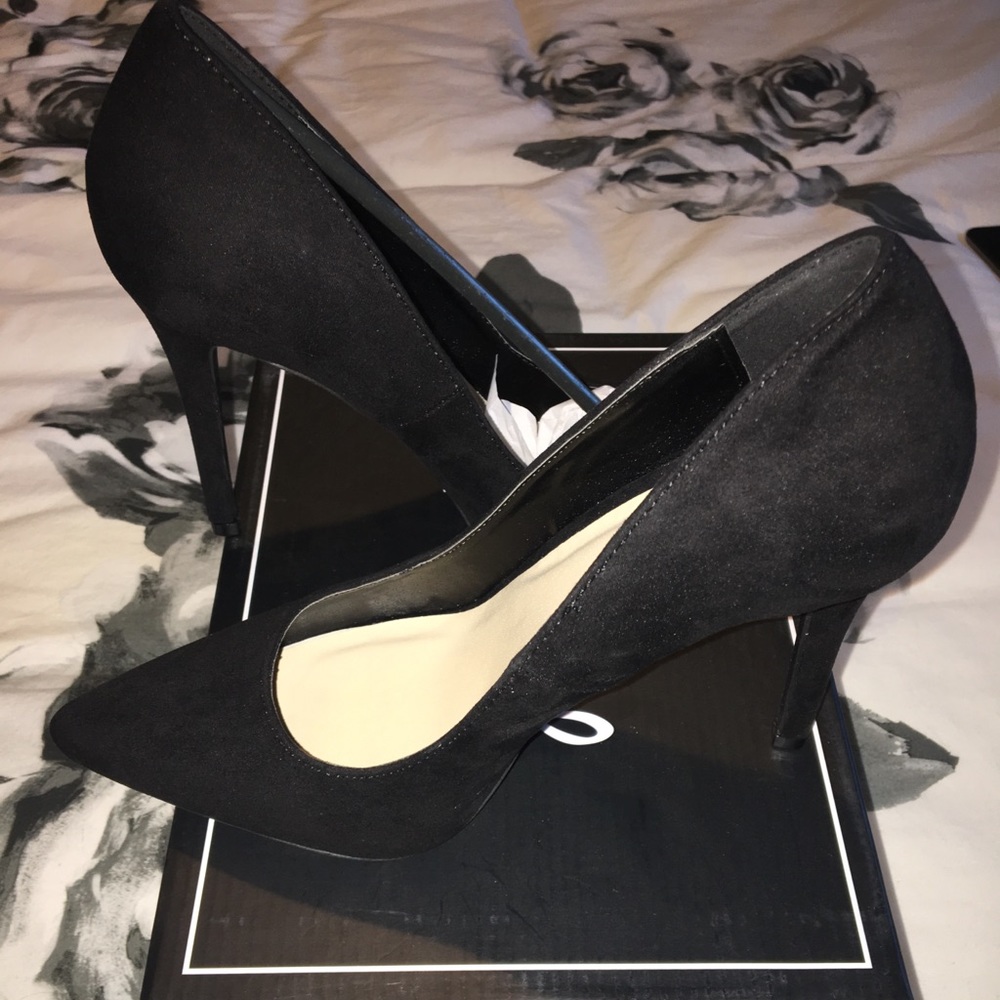 Suede Black Heel